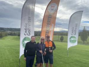 F.v.:Christian Berg fra Caddie Golfreiser, Mette Havnaas og Birger Moe